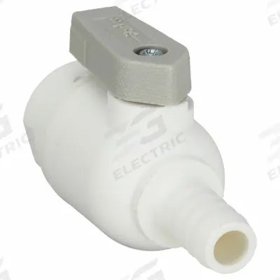 Parker Manual Two-Way Ball Valve: 3/8 in, Polypropylene, Straight, Push x Barb - Polypropylene Ball Valves