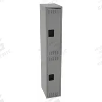 TENNSCO Wardrobe Locker: 12 in x 18 in x 36 in, Louvered, 2 Tiers, 1 Units Wide, Padlock Hasp, Steel (MPN DTS-121836-AMG). Key specifications — Brand: TENNSCO; Locker Color: Medium Gray; Door Type: Louvered; Locker Material: Steel; Assembled: Assembled; Number Plate Included: Yes.
