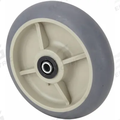 APPROVED VENDOR Caster Wheel: 8 in Wheel Dia., 2 in Wheel Wd, Rubber, 600 lb Load Rating - Nonmarking Rubber Tread on Plastic Core Wheels