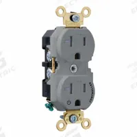 LEVITON Plugs and Receptacles: Duplex, 5-20, Gray, 125V AC, 20 A, 2 Pole / 3 Wire (MPN 5362-1PG)