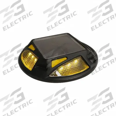 RAILHEAD GEAR Amber Solar LED Light: Solar, 4 13/16 in Overall Dia, 7/8 in Overall Ht - LED Solar-Powered Rail and Track Lights