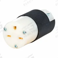 HUBBELL Straight Blade Connector: 6-15R, 250V AC, 15 A, 2 Pole, 3 Wire, Black/White (MPN HBL5669CST)