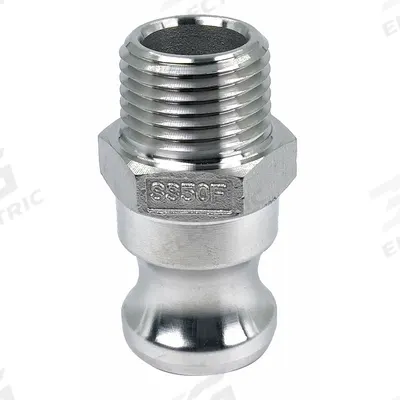 APPROVED VENDOR Cam and Groove Adapter: 1/2 in Coupling Size, 1/2"-14 Thread Size, 1 29/32 in Overall Lg - Type F Stainless Steel Cam & Groove Fittings
