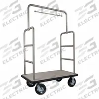 HOSPITALITY 1 SOURCE Bellman Cart: 1 1/2 in Frame Dia, 48 in Overall Lg, 27 in Overall Dp, Gray (MPN TMIDTOWN). Key specifications — Brand: HOSPITALITY 1 SOURCE; Frame Finish: Brushed Steel; Product Type: Bellman Cart.