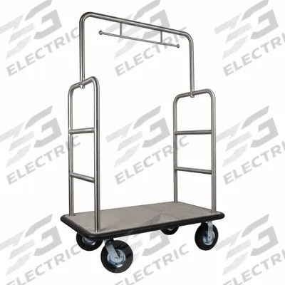 HOSPITALITY 1 SOURCE Bellman Cart: 1 1/2 in Frame Dia, 48 in Overall Lg - Standard Bellman Carts