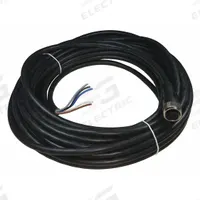 Flying Lead Connector: M12 Male Straight X Bare Wire, 5 Pins, Black, PVC, 10 m Cable Lg (MPN C-M12F05-05X034PV10,0-MA-100184). Key specifications — Cable Jacket Color: Black; End 1 Gender: Male; End 1 Mounting Orientation: Straight; End 2 Connection Type: Bare Wire; IP Rating: IP67; Brand: EUCHNER; Cable Jacket Material: PVC; End 1 Connection Type: M12.