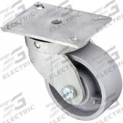 APPROVED VENDOR Plate Caster: Swivel, Iron, 6 in Wheel Dia, 2 1/2 in Wheel Wd, Roller, Heavy Duty (MPN 416P26). Key specifications — Wheel/Tread Color: Gray; Brand: APPROVED VENDOR; Roll Up: Swivel.