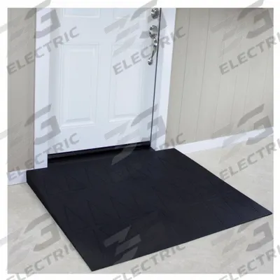SAFERESIDENTIAL RAMPS Door Ramp: 41 in Lg, ADA Compliant, Black - Rubber Ramps