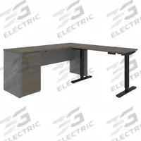 BESTAR Office Furniture Kit with Fixed- and Adjustable-Height Desks: Bark Grey/Slate (MPN 99885-000047). Key specifications — Color: Slate; Material: Particle Board; Product Material: Laminate Particle Board.