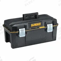 DEWALT Tool Box: 23 in W 12 1/8 in D 10 1/2 in H, Foam, Black, Hinged Lid, Padlock, 2 Compartments (MPN DWST23001). Key specifications — attr1116905: Black; attr1116917: Hinged; attr1116946: DEWALT; attr1116904: Padlock.