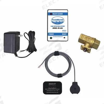FLOODMASTER Leak Detection Shut-Off Valve: Detection and Alarm Shutoff System, Brass - Water Heater Leak Detection & Water Supply Shutoff Systems