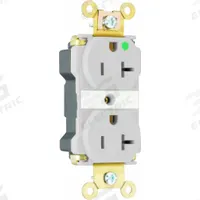 PASS & SEYMOUR Receptacle: Hospital Grade, Duplex, 5-20R, Gray, 125V AC, 20 A, 2 Pole / 3 Wire (MPN PT8300GRY). Key specifications — attr1367147: PASS & SEYMOUR.
