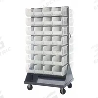 QUANTUM STORAGE SYSTEMS Mobile Louvered Floor Rack: 36 in x 24 in x 72 in, 56 Bins Included, Clear (MPN QMD-36H-240CL). Key specifications — Bin Width: 8-1/4 in; Color: Gray; Caster Wheel/Configuration: (2) Swivel; Bin Color: Clear; Bin Depth: 14-3/4 in; Bin Height: 7 in; Includes: Pull Handle; Brand: QUANTUM STORAGE SYSTEMS.