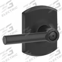SCHLAGE Door Lockset: Privacy Lever Locksets, Black, ADA Compliant (MPN F40 BRW 622 GRW). Key specifications — Ligature Resistance: Not Ligature-Resistant; Brand: SCHLAGE; Lockset Function ANSI Code: F76; Visual Indicator Message: No Message; Lockset Style: Broadway; ADA Compliant: Yes; Finish: Flat Black Coated : Brass.