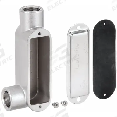 CALBRITE Conduit Outlet Body: Stainless Steel, 1 1/2 in Trade Size, LL Body - LL - 90° Elbow Type