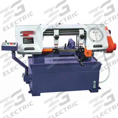 Dayton Band Saw: 9 in x 16 in, 80 to 250 SFPM, 0° to 45°, 4.7, 1 Phase - Mitering Manual Horizontal Band Saws