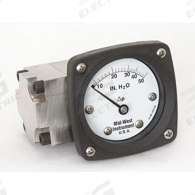 MIDWEST INSTRUMENT Differential Pressure Gauge: Back, 1/4 in NPT Female, Model 142 - Medium & High Operating Pressure Differential Gauges