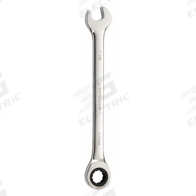 WESTWARD Combination Wrench: Alloy Steel, Chrome, 7/16 in Head Size, 6 1/2 in Overall Lg - SAE 12-Point Ratcheting Combination Wrenches