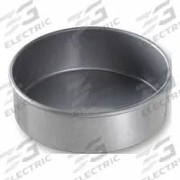 CHICAGO METALLIC Cake Pan: Round Cake Pan Pan, Aluminized Steel, Glazed, 5 1/16 in Overall Dia (MPN 45025). Key specifications — Bead Closure: Closed Bead; Coating: Glazed; Pan Style: Round Cake Pan; Perforation: Solid; Brand: CHICAGO METALLIC; Material: Aluminized Steel; NSF Certified: No.