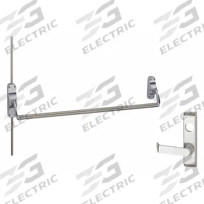 VON DUPRIN Surface Vertical Rod: 44 in Max Door Wd - Surface Vertical Rod Push Bars