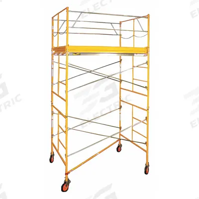 BIL-JAX Scaffold Tower: Aluminum/Steel/Wood, 2 ft to 11 ft, 120 in x 57 in - Scaffold Towers