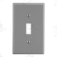 HUBBELL Wall Plate: Toggle, 1 Gang, Gray, Std Size (MPN P1GY). Key specifications — Brand: HUBBELL; Material: Polycarbonate.
