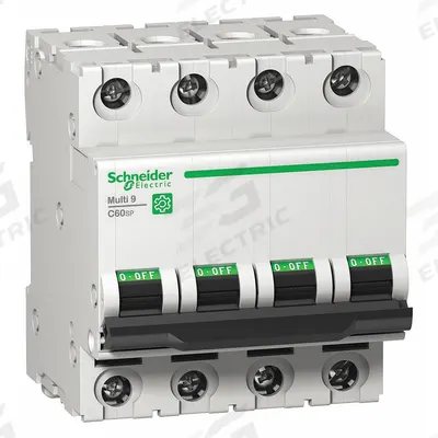 SCHNEIDER Supplementary Protector: 25 A Amps, 14kA at 240V AC, Screw Clamp - C-Curve, 4-Pole UL1077 DIN Rail-Mount Supplementary Protectors