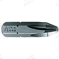APEX Insert Bit: Insert Bit, Imperial, PH2 Bit Industry Size, #2 Bit Size, Std, Impact Rated, 250 PK (MPN 440-2X-250PK). Key specifications — attr1119695: APEX; attr1119703: S2 Steel; attr1119710: Standard; attr1119708: Hex; attr1202404: #2.