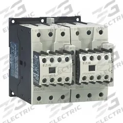 EATON IEC Magnetic Contactor: Reversing, 3 Poles, 3NO Contacts, 40 A, 24V AC Coil (MPN XTCR040D11T). Key specifications — Brand: EATON; Integrated Surge Suppression: Yes.
