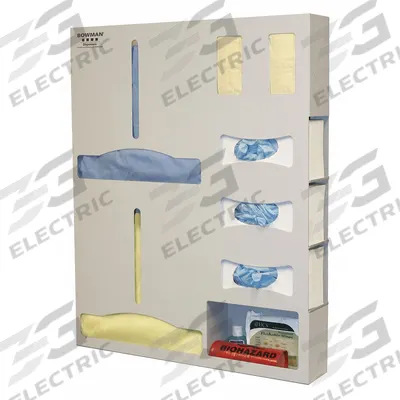 BOWMAN DISPENSERS Protection System: 4 in Overall Wd, 25 in Overall Dp, 8 Compartments - Surgical Gown & Dressing Dispensers