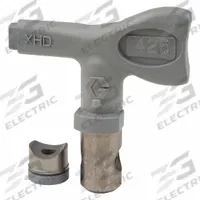 GRACO Airless Spray Gun Tip: Tips for Airless Spray Guns, Airless Spray Gun Tip, 0.025 in Tip Size (MPN XHD425). Key specifications — Product Type: Airless Spray Gun Tip; Compatible with Manufacturer Model Number: XHD001; Brand: GRACO; Color: Gray; Compatible with Series: XTR; Product Grouping: Tips for Airless Spray Guns.
