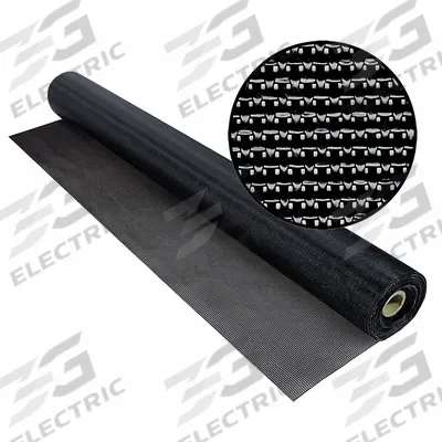 PHIFER Replacement Screen: Polyester, Black, 23 x 17 Mesh Size, 4 ft Wd - Polyester Door and Window Screen