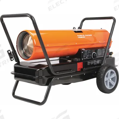 Dayton Portable Oil and Kerosene Torpedo Heater: Wheeled Mounted - Direct-Fired Portable Oil & Kerosene Torpedo Heaters