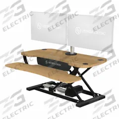 VERSADESK Standing Desk Converter: Electronic, Bamboo, Wood, 36 in Overall Wd, 24 in Overall Dp (MPN VT7643624-01-06). Key specifications — Desktop Material: Wood; Brand: VERSADESK; Desktop Color: Bamboo.