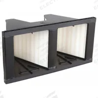 GRAINGER V-Bank Air Filter: 12 in x 24 in x 12 in, Fiberglass, Single Header, 2 Vs, Downstream Face (MPN 33E915). Key specifications — Brand: GRAINGER; Frame or Header Material: Plastic; Media Material: Fiberglass; Filters Out: Face Powder.