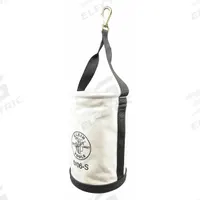 KLEIN TOOLS Bucket Bag: 14 in H, Off-White, Canvas, 0 Pockets, Open Top (MPN 5106S). Key specifications — attr1118525: KLEIN TOOLS; attr1125037: Off-White; attr1118507: Single Handle With Snap Hook; attr1125041: Canvas; attr1203718: Yes.