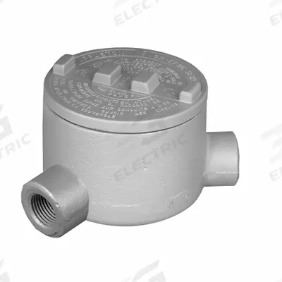 APPLETON ELECTRIC Conduit Outlet Body: Aluminum, Powder Coated, GR, 1 1/2 in Trade Size - N Round Body - 90° Elbow Type