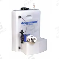 PULSAFEEDER Integrated Tank System: 15 gal, Polyethylene Tank, Vertical (MPN J40490). Key specifications — Mounting Orientation: Vertical; Compatible Manufacturer Model Number: X003-XA-AAAAG19; Includes: Bulkhead Fittings; Tank Material: Polyethylene; Compatible Brand: Chem-Tech; Compatible Series: 100.