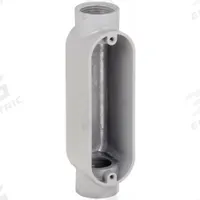 Conduit Outlet Body: Aluminum, 3/4 in Trade Size, C Body, 7.3 cu in Body Capacity, Threaded Hub (MPN RC075). Key specifications — Finish: Powder Coated; For Use With: IMC; Brand: RACO; Hub Style: Threaded.