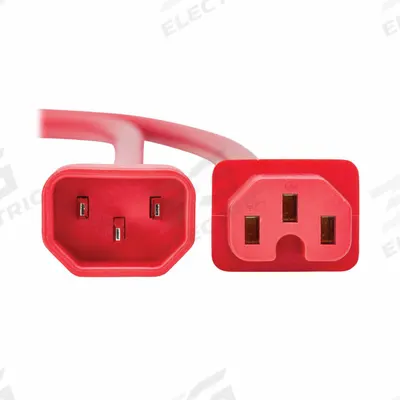 EATON Power Cord: 10 ft Lg, 3/14, Non-NEMA Plug, C14 Plug, Non-NEMA Receptacle - Electronic Equipment Power Cords