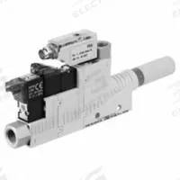 AVENTICS Vacuum Ejector: 5 mm Metric, 5 mm Metric, 6 bar Max Supply Pressure, 2 PNP Outputs, 1 NC (MPN R412010177). Key specifications — attr950091: Silencer; attr123938: R412010177; attr123959: 1 NC; attr123962: 2 PNP Outputs.