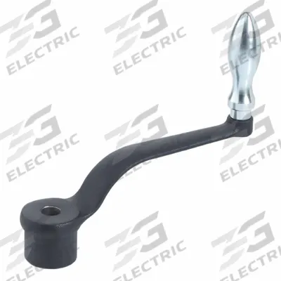 JW WINCO Crank Handle: Cast Iron w/ Revolving Steel Grip, 20 mm Bore Dia - Offset Crank Handles with Revolving Grip