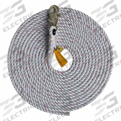 3M DBI-SALA Vertical Lifeline: 25 ft Lifeline Lg, 310 lb Capacity, Steel - Vertical Rope Lifelines