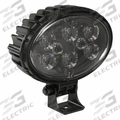 J.W. SPEAKER Work Light: Oval, Trapezoid, LED, Pedestal, Wire leads, Surface Mount, Black, IEC IP69K (MPN 735). Key specifications — Housing Color: Black; Brand: J.W. SPEAKER; Electrical Connection: Wire leads; Installation Type: Removable.