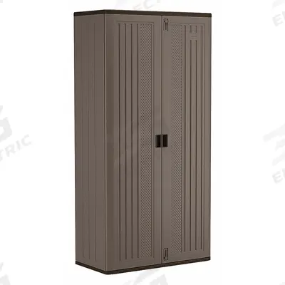 SUNCAST Storage Cabinet: 40 in x 20 1/4 in x 80 1/4 in, Recessed Pull Handle & Padlock Hasp - Commercial Shelf Cabinets