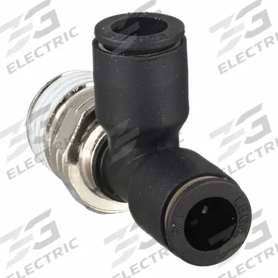 LEGRIS Push-Fit Tee Fitting: 5/16 in OD x 5/16 in OD x 3/8 in Pipe Size, Tube x Tube x MNPT - Nylon & Nickel-Plated Brass Tube Fittings