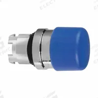 SCHNEIDER Mushroom Head Push Button: Blue, 22 mm Mounting Size, Metallic, Momentary (MPN ZB4BC64). Key specifications — Brand: SCHNEIDER; Action: Momentary; Series: XB4; Push Button Material Type: Metallic.