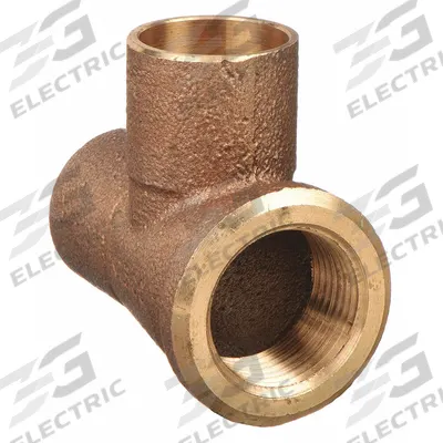 NIBCO Sweat Fitting Tee: 3/4 in CTS x 3/4 in Pipe x 3/4 in CTS, Cup x FNPT x Cup - Cast Copper & Bronze Tube Fittings