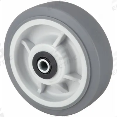 APPROVED VENDOR Caster Wheel: 6 in Wheel Dia., 2 in Wheel Wd, Rubber, 450 lb Load Rating - Nonmarking Rubber Tread on Plastic Core Wheels