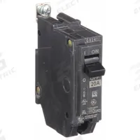 GE Miniature Circuit Breaker: THHQB, 20 A, 120/240V AC, Single Phase, 22kA at 120/240V AC, 1 Poles (MPN THHQB1120). Key specifications — attr195972: 20 A; attr195973: 120/240V AC; attr195974: Single; attr195975: 22kA at 120/240V AC; attr195976: Lighting Panels.
